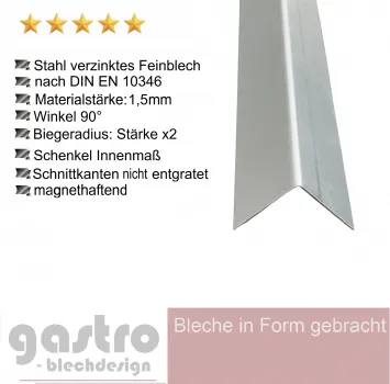 Stahl-Kantenschutzprofil, Oberfläche verzinkt, 1,5 mm